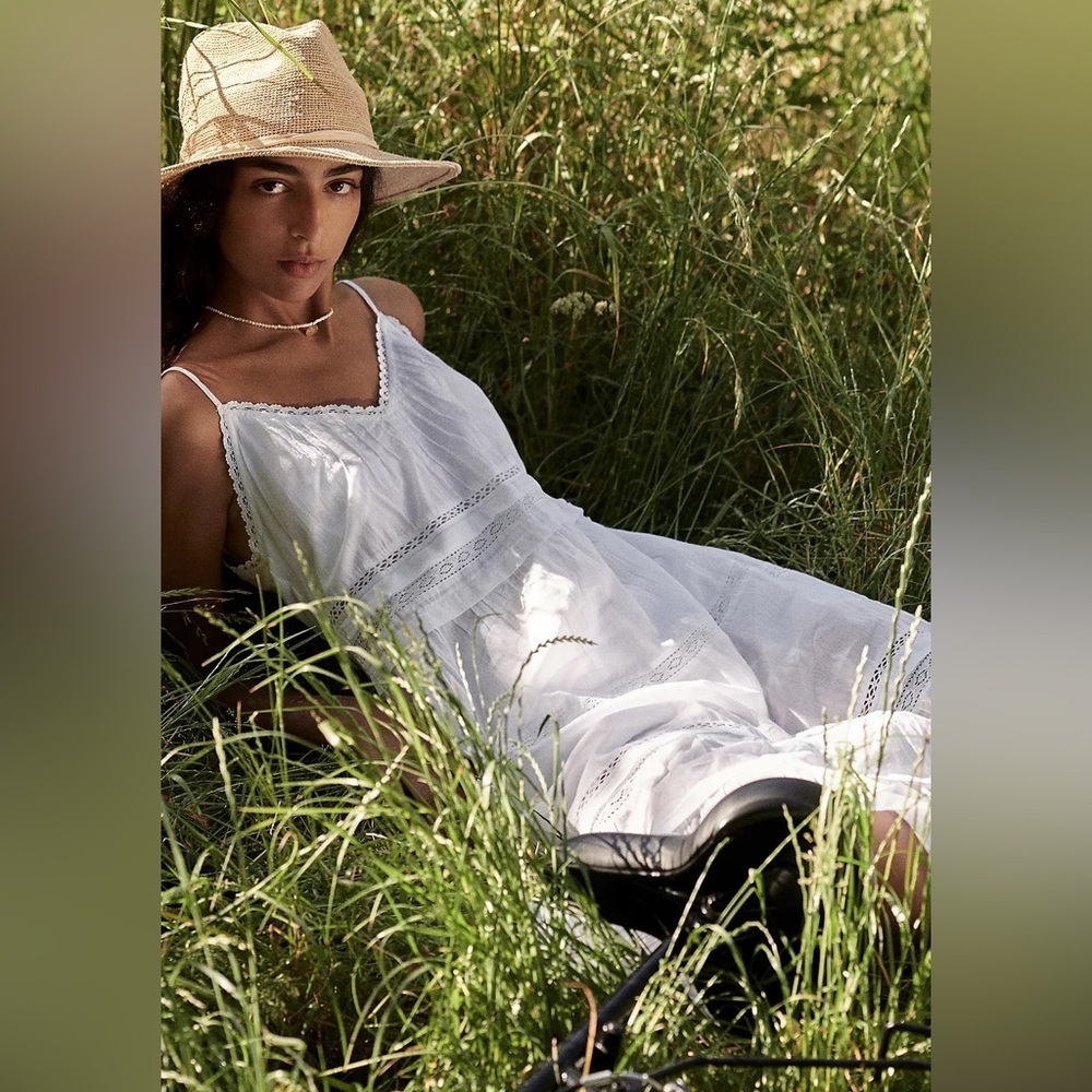 NWT Velvet Graham and Spencer Anthropologie Zuly White tiered midi dress